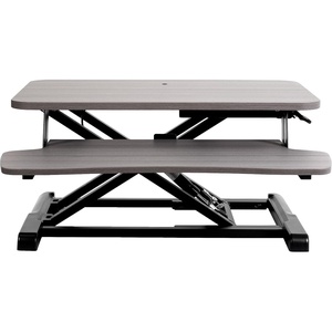 image:imageVIVO 42 inch Desk Converter K Series Height Adjustable Sit to Stand Riser Dual Monitor and Laptop Workstation with Wide Keyboard Tray Black DESKV042KBDark Gray