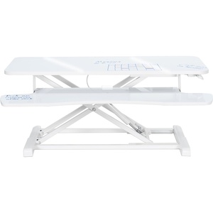 image:imageVIVO 42 inch Desk Converter K Series Height Adjustable Sit to Stand Riser Dual Monitor and Laptop Workstation with Wide Keyboard Tray Black DESKV042KBWhiteboard