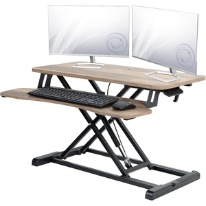 image:imageVIVO 42 inch Desk Converter K Series Height Adjustable Sit to Stand Riser Dual Monitor and Laptop Workstation with Wide Keyboard Tray Black DESKV042KBReclaimed Wood