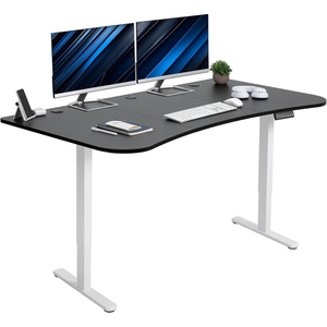 image:imageVIVO Electric 71 x 30 in Dual Motor Standing Desk Memory Height Adjustment E2B Series Black Top Black Frame DESKKITE2B7BBlack Top  White Frame