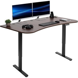 image:imageVIVO Electric 71 x 30 in Dual Motor Standing Desk Memory Height Adjustment E2B Series Black Top Black Frame DESKKITE2B7BDark Walnut Top  Black Frame