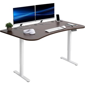 image:imageVIVO Electric 71 x 30 in Dual Motor Standing Desk Memory Height Adjustment E2B Series Black Top Black Frame DESKKITE2B7BDark Walnut Top  White Frame