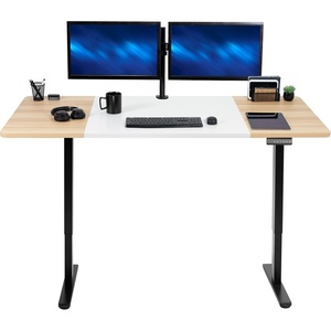 image:imageVIVO Electric 71 x 30 in Dual Motor Standing Desk Memory Height Adjustment E2B Series Black Top Black Frame DESKKITE2B7BLight Wood  White Top  Black Frame