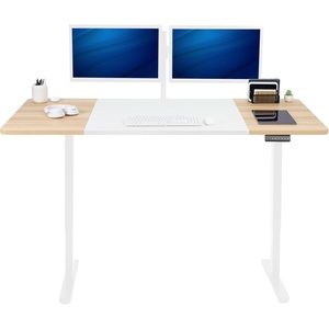 image:imageVIVO Electric 71 x 30 in Dual Motor Standing Desk Memory Height Adjustment E2B Series Black Top Black Frame DESKKITE2B7BLight Wood  White Top  White Frame
