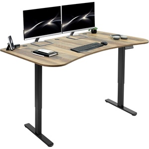 image:imageVIVO Electric 71 x 30 in Dual Motor Standing Desk Memory Height Adjustment E2B Series Black Top Black Frame DESKKITE2B7BReclaimed Wood Top  Black Frame