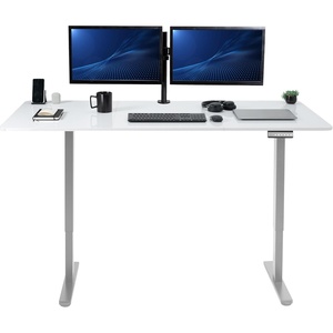 image:imageVIVO Electric 71 x 30 in Dual Motor Standing Desk Memory Height Adjustment E2B Series Black Top Black Frame DESKKITE2B7BWhiteboard Top  Gray Frame