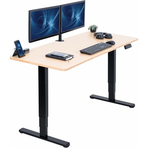image:imageVIVO Electric 71 x 36 in Dual Motor Sit Stand Desk Memory Height Adjustment 2B Series Black Top Black Frame DESKKIT2B7B36Bamboo Top  Black Frame