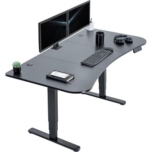 image:imageVIVO Electric 71 x 36 in Dual Motor Sit Stand Desk Memory Height Adjustment 2B Series Black Top Black Frame DESKKIT2B7B36Carbon Fiber Top  Black Frame