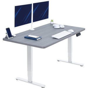 image:imageVIVO Electric 71 x 36 in Dual Motor Sit Stand Desk Memory Height Adjustment 2B Series Black Top Black Frame DESKKIT2B7B36Dark Gray Top  White Frame