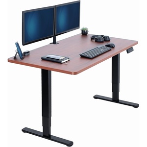image:imageVIVO Electric 71 x 36 in Dual Motor Sit Stand Desk Memory Height Adjustment 2B Series Black Top Black Frame DESKKIT2B7B36Dark Walnut Top  Black Frame