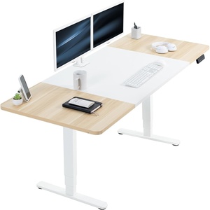 image:imageVIVO Electric 71 x 36 in Dual Motor Sit Stand Desk Memory Height Adjustment 2B Series Black Top Black Frame DESKKIT2B7B36Light Wood  White Top  White Frame