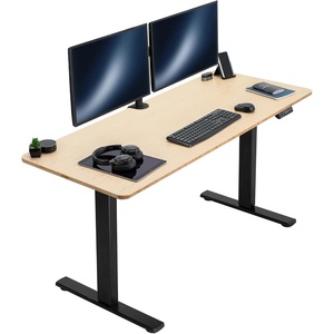 image:imageVIVO Electric 71 x 36 in Standing Desk Memory Height Adjustment 1B Series Holds 220 lbs Black Top Black Frame DESKKIT1B7B36Bamboo Top  Black Frame
