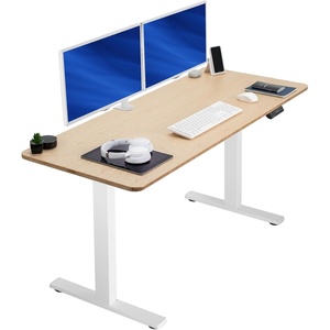 image:imageVIVO Electric 71 x 36 in Standing Desk Memory Height Adjustment 1B Series Holds 220 lbs Black Top Black Frame DESKKIT1B7B36Bamboo Top  White Frame