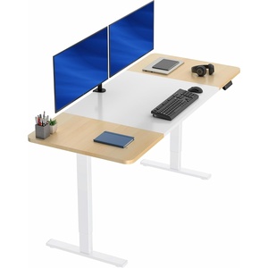 image:imageVIVO Electric 71 x 36 in Standing Desk Memory Height Adjustment 1B Series Holds 220 lbs Black Top Black Frame DESKKIT1B7B36Light Wood  White Top  White Frame