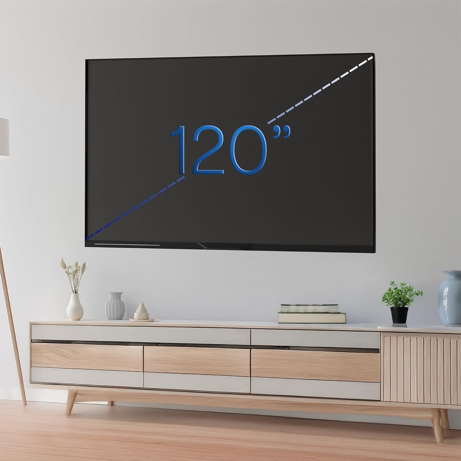 image:imageVIVO 60 to 120 inch Large Screen Heavy Duty TV Wall Mount for LCD LED Flat and Curved Screens Articulating Swivel Mount Max VESA 900x600mm Black MOUNTVW120M60120 screens