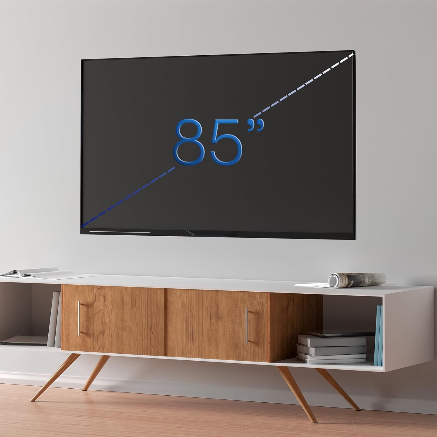 image:imageVIVO 60 to 120 inch Large Screen Heavy Duty TV Wall Mount for LCD LED Flat and Curved Screens Articulating Swivel Mount Max VESA 900x600mm Black MOUNTVW120M4385 screens