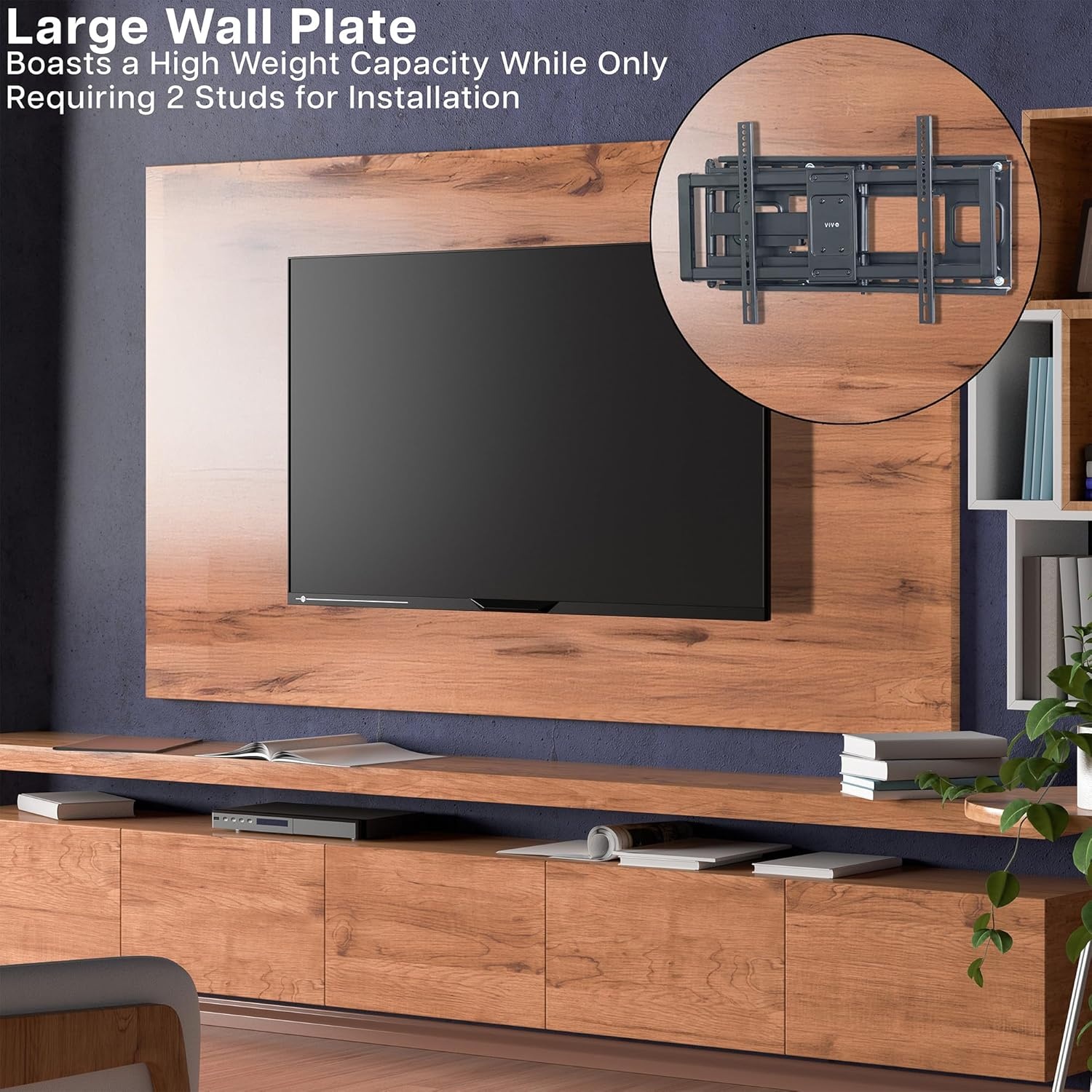 image:imageVIVO 60 to 120 inch Large Screen Heavy Duty TV Wall Mount for LCD LED Flat and Curved Screens Articulating Swivel Mount Max VESA 900x600mm Black MOUNTVW120M4385 screens
