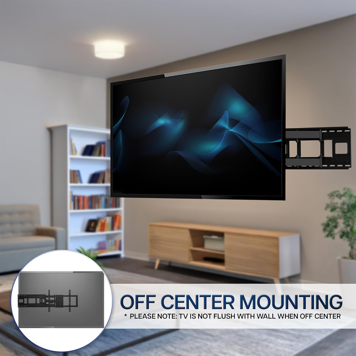 image:imageVIVO 60 to 120 inch Large Screen Heavy Duty TV Wall Mount for LCD LED Flat and Curved Screens Articulating Swivel Mount Max VESA 900x600mm Black MOUNTVW120M4385 screens