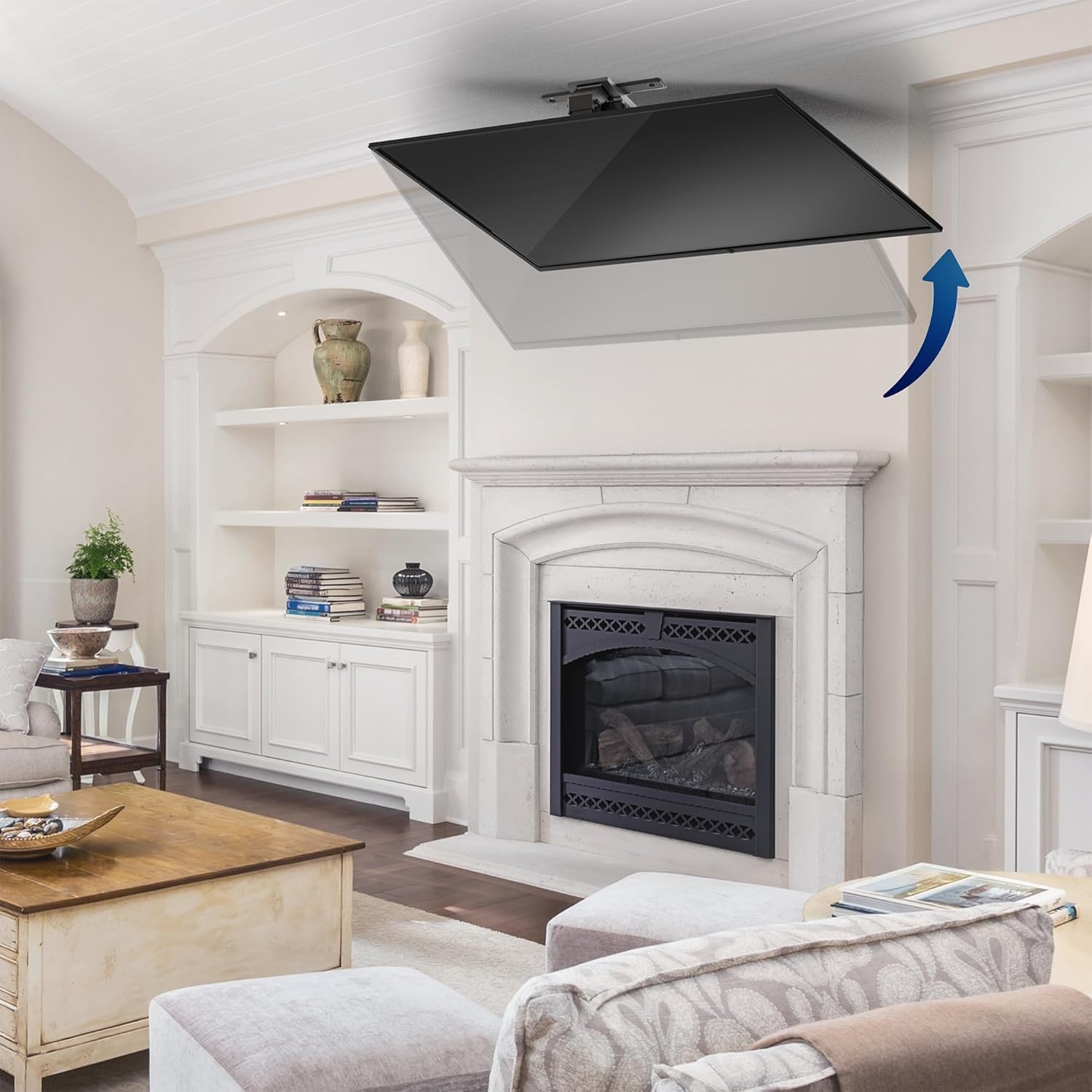 image:imageVIVO Electric Ceiling TV Mount for 23 to 55 inch Screens Flip Down Motorized Pitched Roof VESA Mount MOUNTEFD55Black