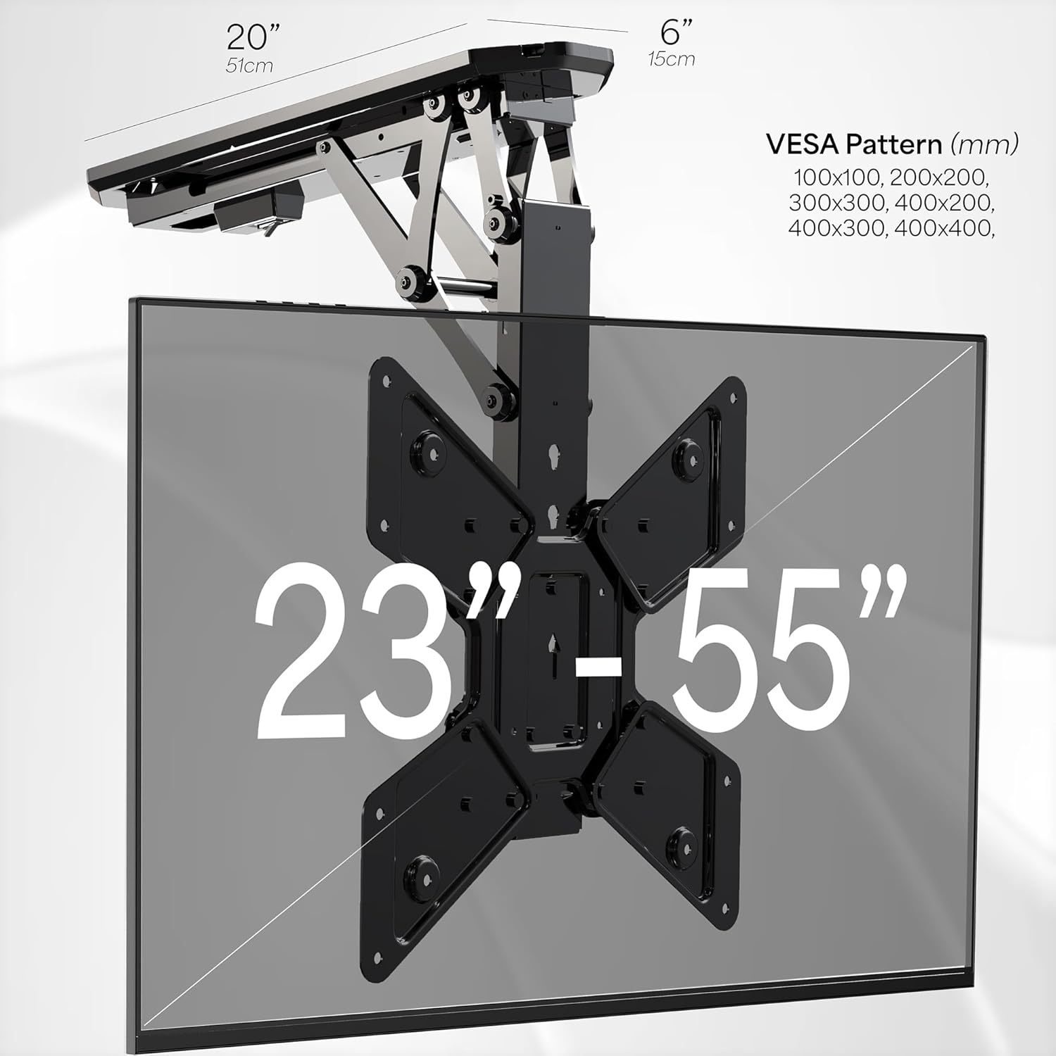 image:imageVIVO Electric Ceiling TV Mount for 23 to 55 inch Screens Flip Down Motorized Pitched Roof VESA Mount MOUNTEFD55Black