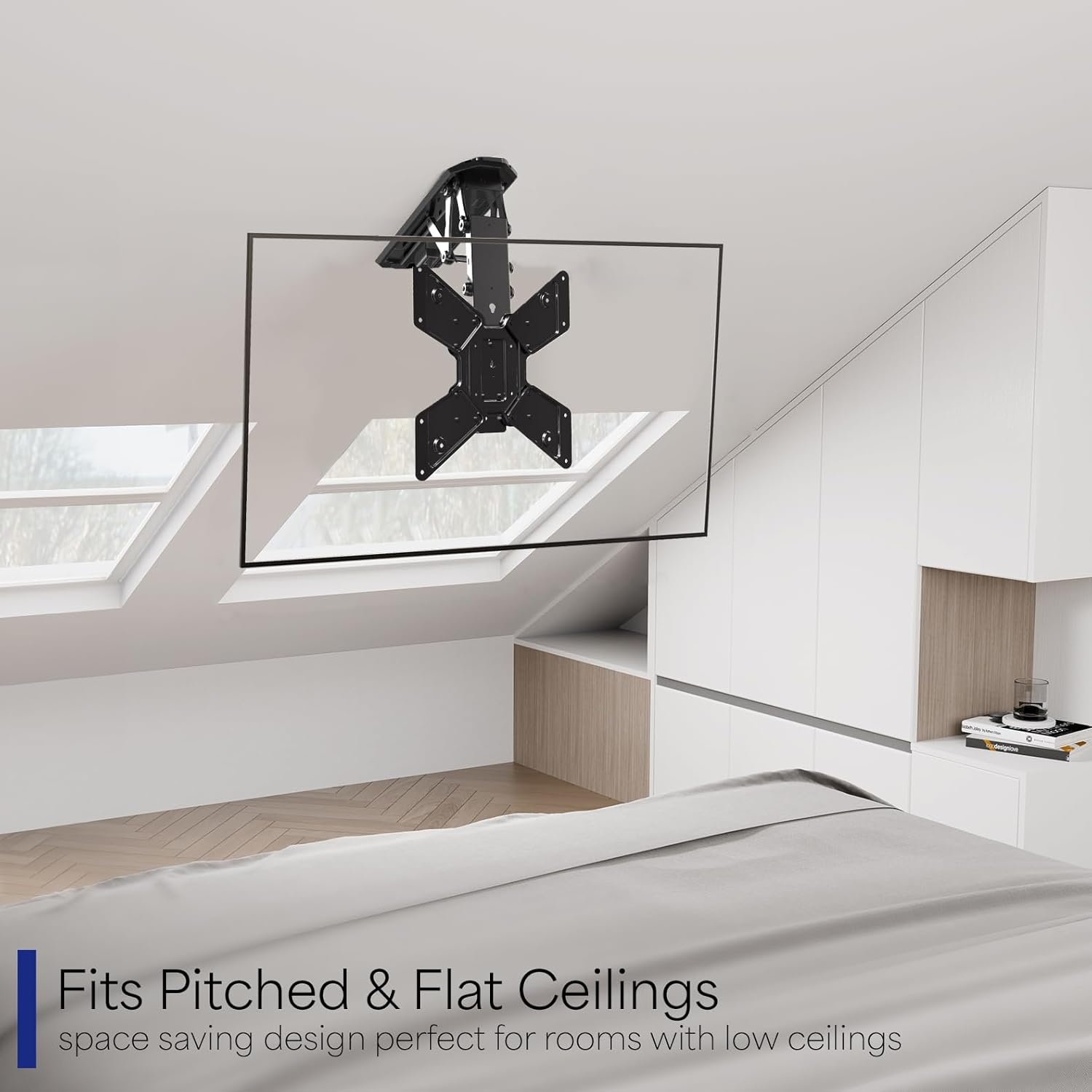 image:imageVIVO Electric Ceiling TV Mount for 23 to 55 inch Screens Flip Down Motorized Pitched Roof VESA Mount MOUNTEFD55Black