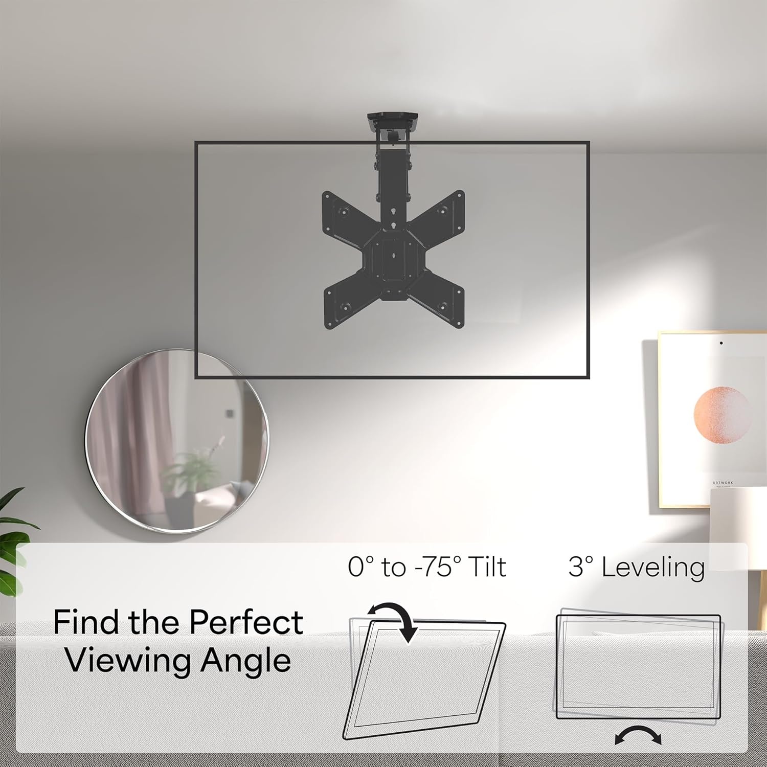 image:imageVIVO Electric Ceiling TV Mount for 23 to 55 inch Screens Flip Down Motorized Pitched Roof VESA Mount MOUNTEFD55Black