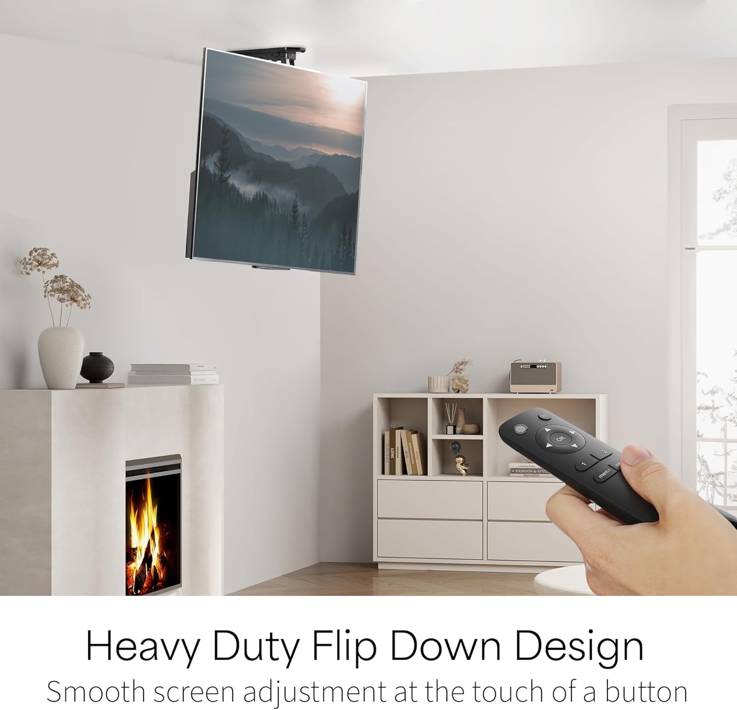 image:imageVIVO Electric Ceiling TV Mount for 23 to 55 inch Screens Flip Down Motorized Pitched Roof VESA Mount MOUNTEFD55Black