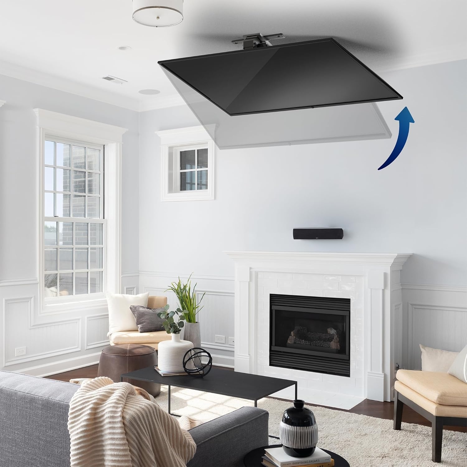 image:imageVIVO Electric Ceiling TV Mount for 23 to 55 inch Screens Flip Down Motorized Pitched Roof VESA Mount MOUNTEFD55Black