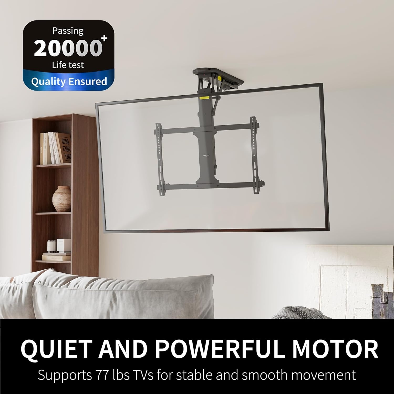 image:imageVIVO Electric Ceiling TV Mount for 32 to 70 inch Screens Large Flip Down Motorized Pitched Roof VESA Mount Master Pack Black MOUNTEFD70Black