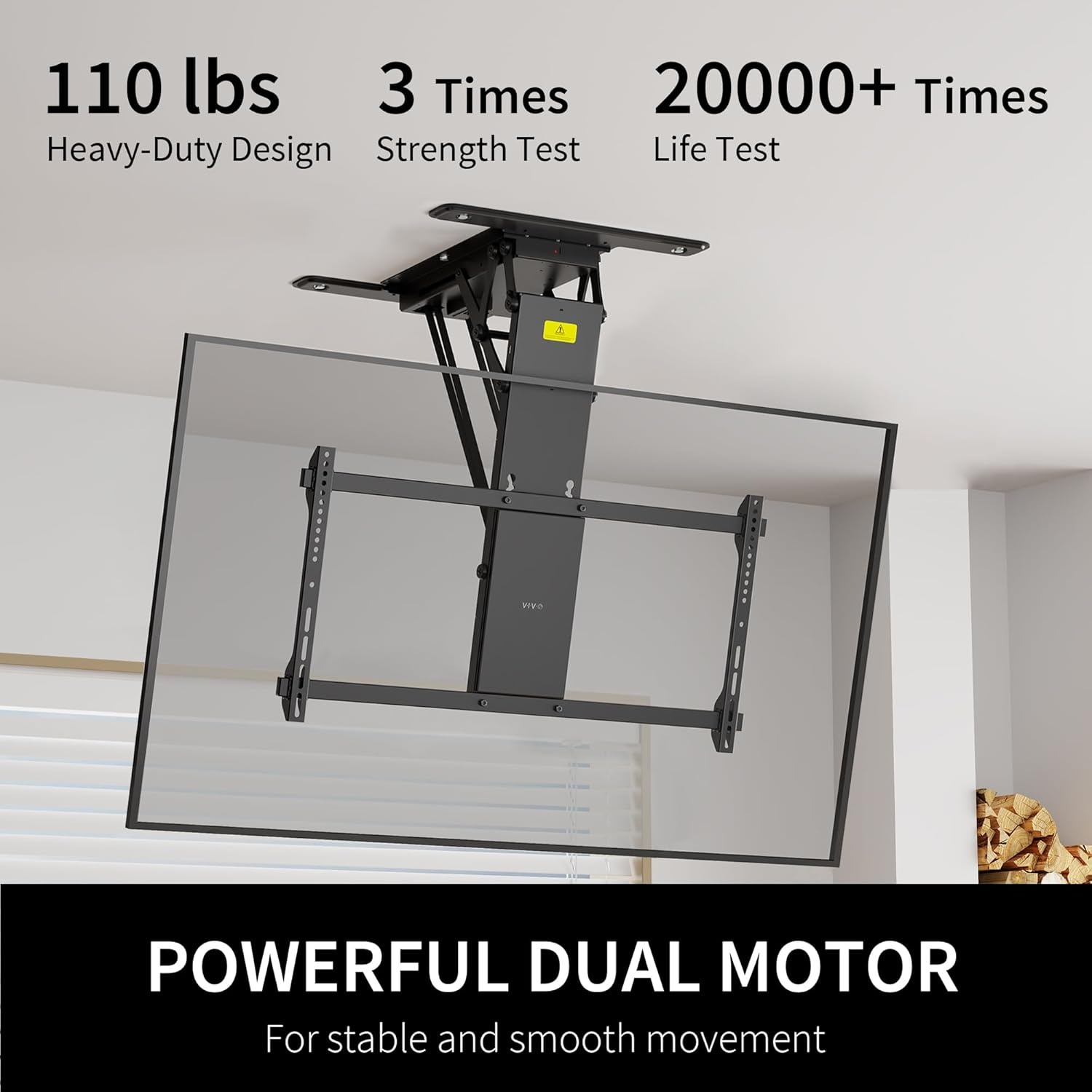 image:imageVIVO Electric Ceiling TV Mount for 32 to 70 inch Screens Large Flip Down Motorized Pitched Roof VESA Mount Master Pack Black MOUNTEFD70Black