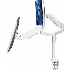 image:imageVIVO 17 to 32 inch Dual Mechanical Monitor Mount 2 Tension Spring Arms Adjustable Swivel Rotation Heavy Duty VESA Desk Stand with Cclamp Grommet Max VESA 100x100 Black STANDV002KWhite