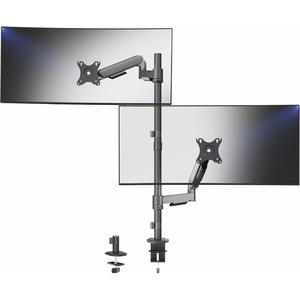 image:imageVIVO Dual Monitor Arm Extra Tall Mount for Screens up to 32 inches Mechanical Height Adjustment Full Articulating Heavy Duty VESA Stand with Desk Cclamp and Grommet STANDV012KBlack