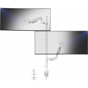 image:imageVIVO Dual Monitor Arm Extra Tall Mount for Screens up to 32 inches Mechanical Height Adjustment Full Articulating Heavy Duty VESA Stand with Desk Cclamp and Grommet STANDV012KWhite