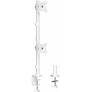 image:imageVIVO Dual Vertically Stacked UltraWide Monitor Desk Mount Extra Tall Heavy Duty Adjustable Stand for 2 Ultrawide Screens up to 45 inches 25 lbs Per Screen Capacity Black STANDV200RWhite