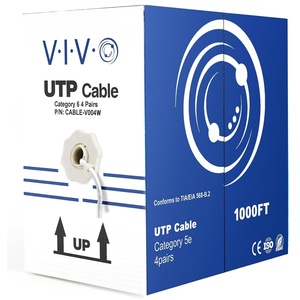 image:imageVIVO Gray 250ft Bulk Cat6 CCA Ethernet Cable 23 AWG UTP Pull Box Cat6 Wire Indoor Network Installations CABLEV015White