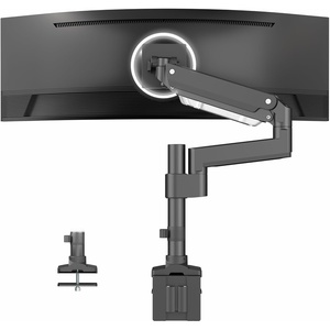 image:imageVIVO Premium Aluminum Monitor Arm for Ultrawide Screens up to 49 inches and 33 lbs Heavy Duty Single Desk Mount Pneumatic Height Max VESA 100x100 Black STANDV101G1tall