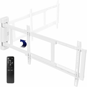 image:imageVIVO Steel Low Profile Electric TV Wall Mount for 32 to 75 inch LCD LED Plasma Screens Motorized Swing TV Bracket with 90 Degree Swivel MOUNTEWM075White