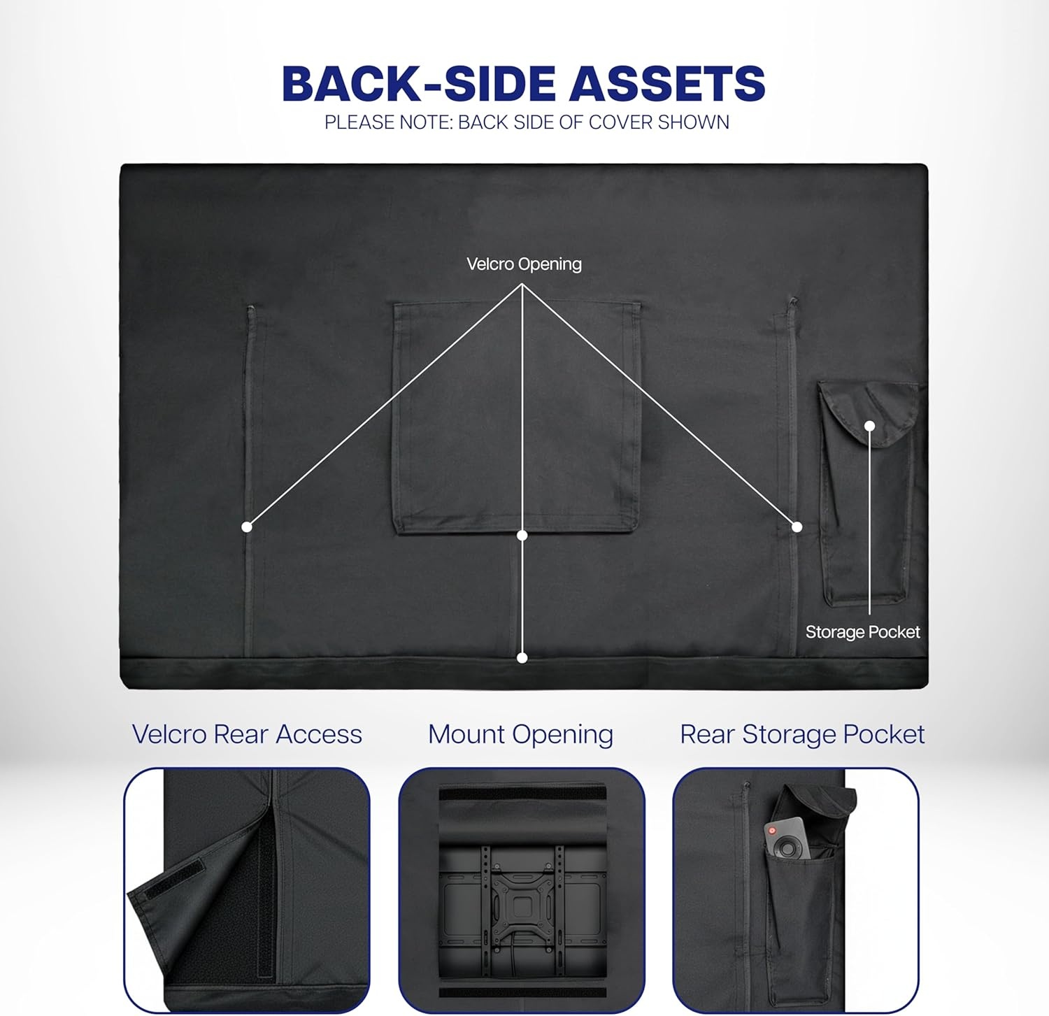 image:imageVIVO Flat Screen TV Cover Protector for 49 to 50 inch Screens Universal Outdoor Weatherproof Water Resistant COVERTV050BBlack