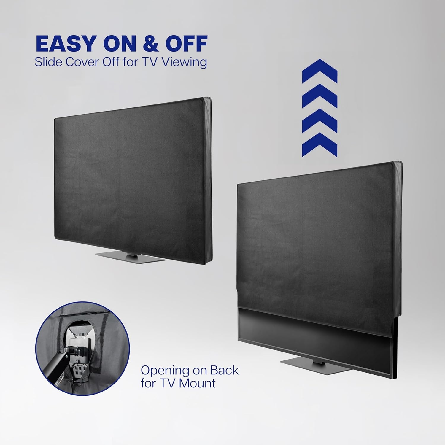 image:imageVIVO Flat Screen TV Cover Protector for 49 to 50 inch Screens Universal Outdoor Weatherproof Water Resistant COVERTV050BBlack